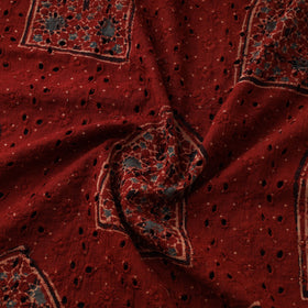 Natural Dyed Ajrakh Hand Block Print Cotton Hakoba Fabric 82