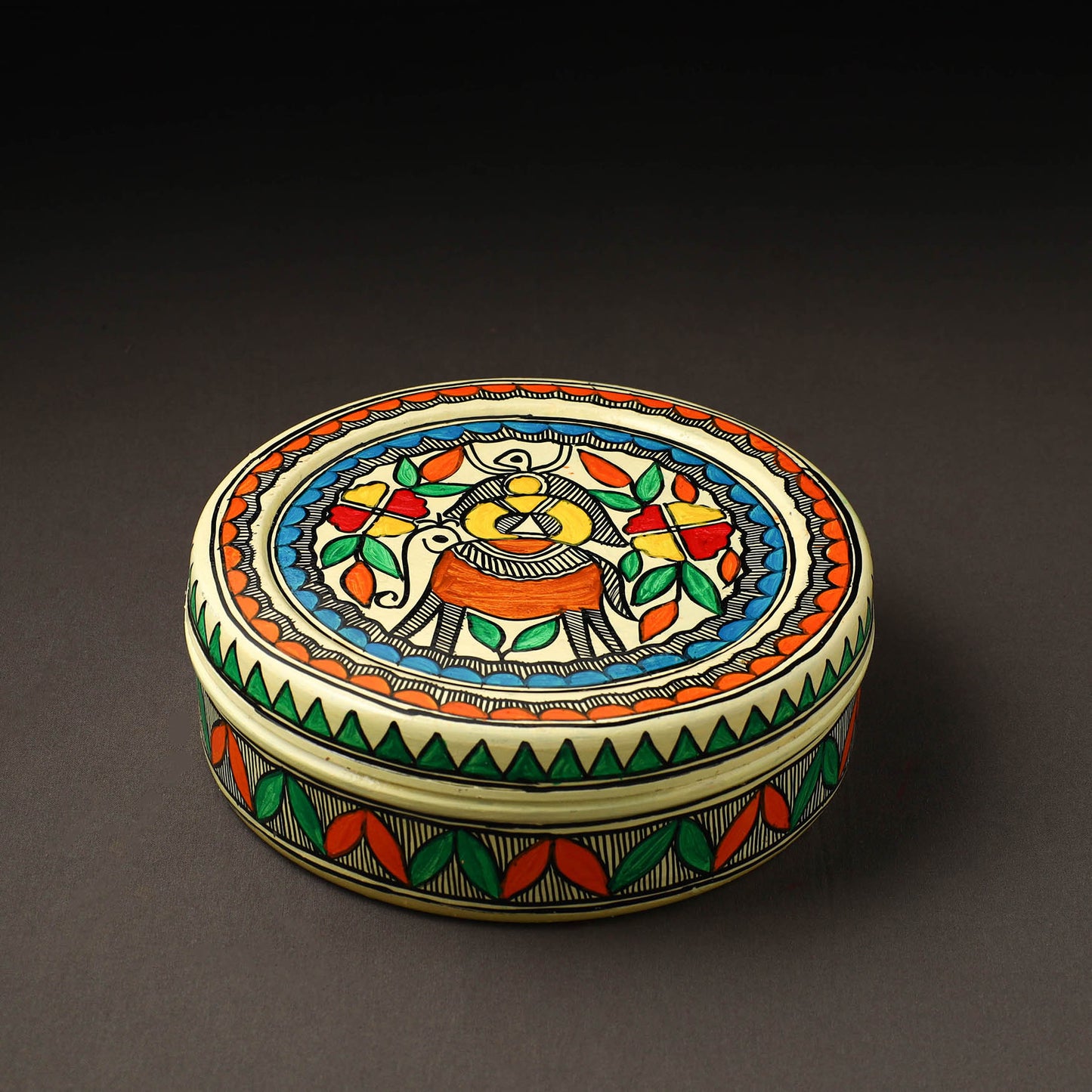  Godna Madhubani Handpainted Stainless Steel Casserole