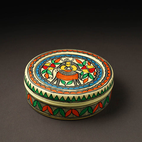  Godna Madhubani Handpainted Stainless Steel Casserole