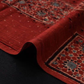 Natural Dyed Ajrakh Hand Block Print Cotton Hakoba Fabric 82