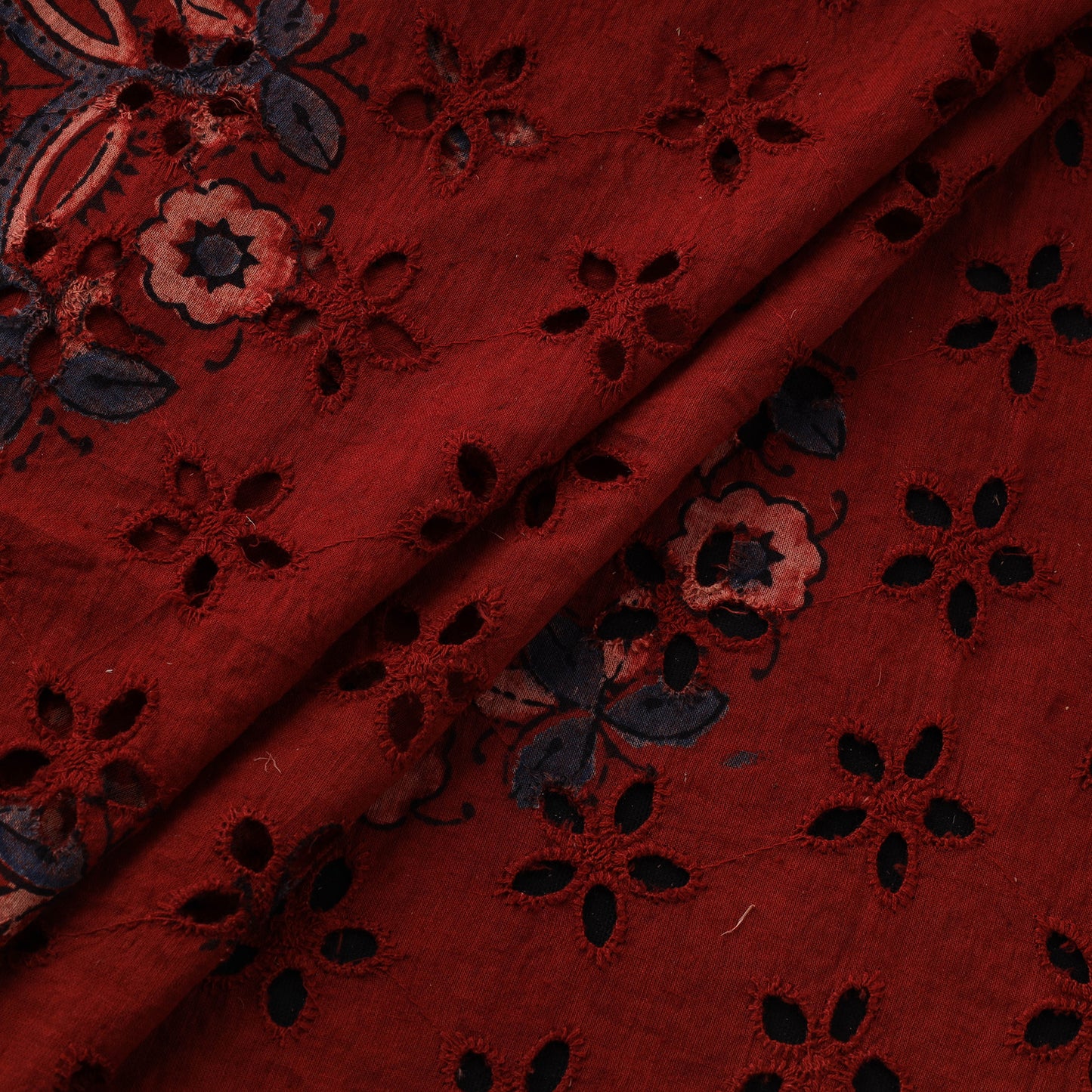 Natural Dyed Ajrakh Hand Block Print Cotton Hakoba Fabric 83