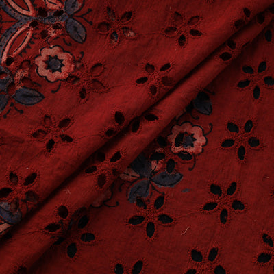 Natural Dyed Ajrakh Hand Block Print Cotton Hakoba Fabric 83