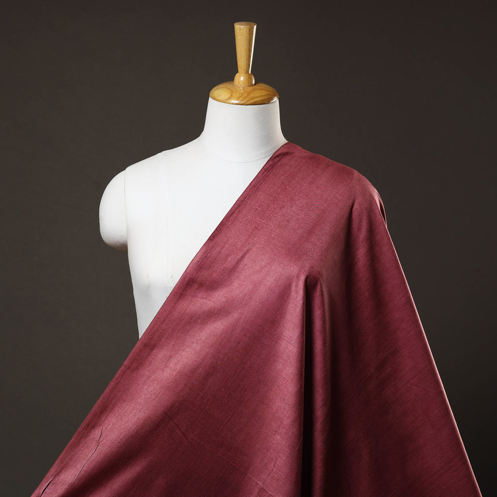 Maroon - Handloom Tussar Silk Cotton Fabric from Vidarbha 15