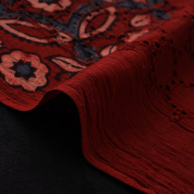 Natural Dyed Ajrakh Hand Block Print Cotton Hakoba Fabric 84