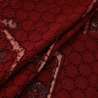 Natural Dyed Ajrakh Hand Block Print Cotton Hakoba Fabric 85