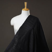 Black - Authentic Handwoven Tussar Silk Bhagalpuri Fabric 01