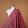 Red - handloom cotton phulia jamdani fabric 18 - handcrafted