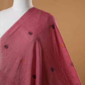Red - handloom cotton phulia jamdani fabric 18 - handcrafted