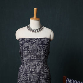 Kutch Hand Block Batik Print Kota Doria Cotton 3pc Unstitched Dress Material Suit Set 05