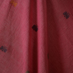 Red - handloom cotton phulia jamdani fabric 18 - handcrafted
