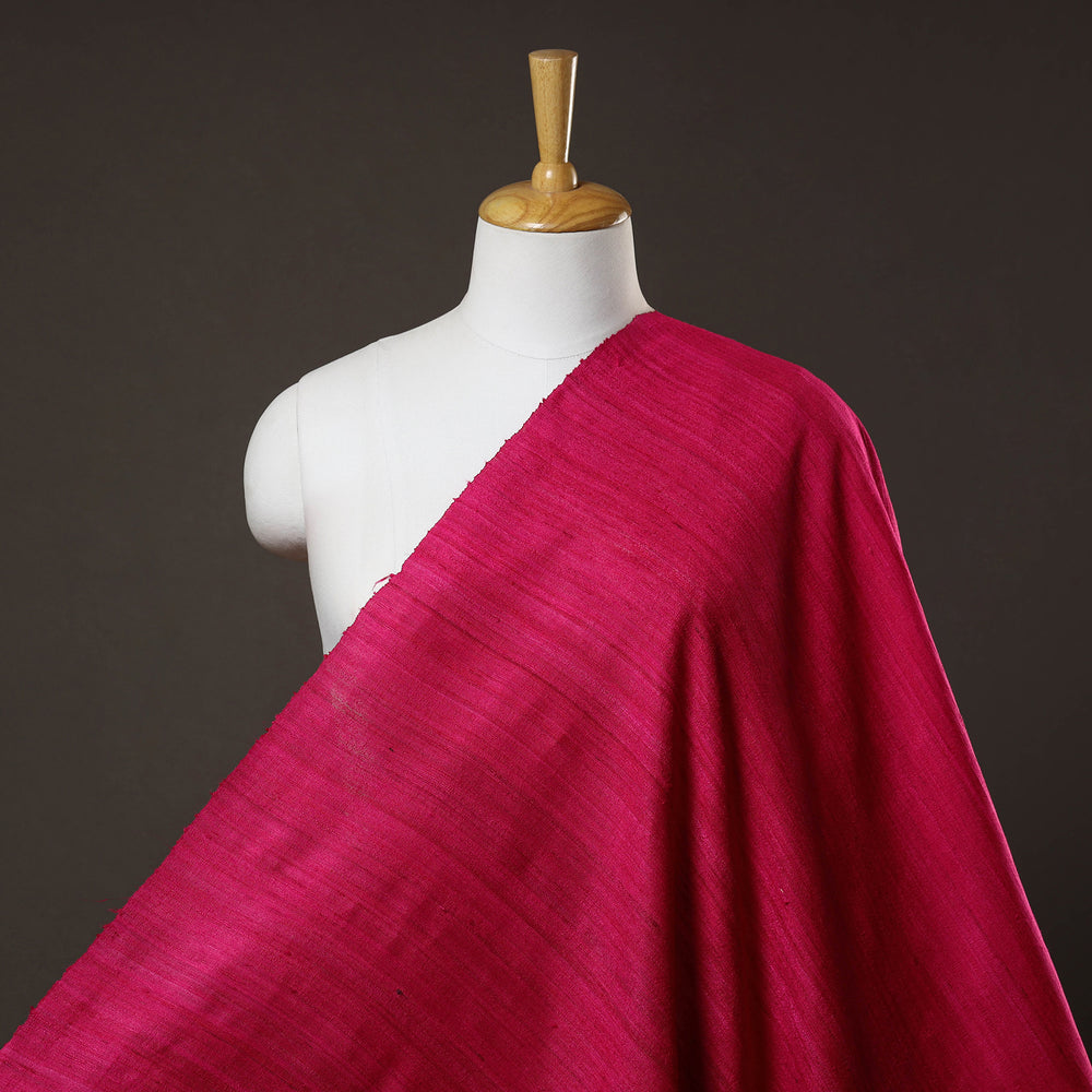 Pink - Authentic Handwoven Tussar Silk Bhagalpuri Fabric 05