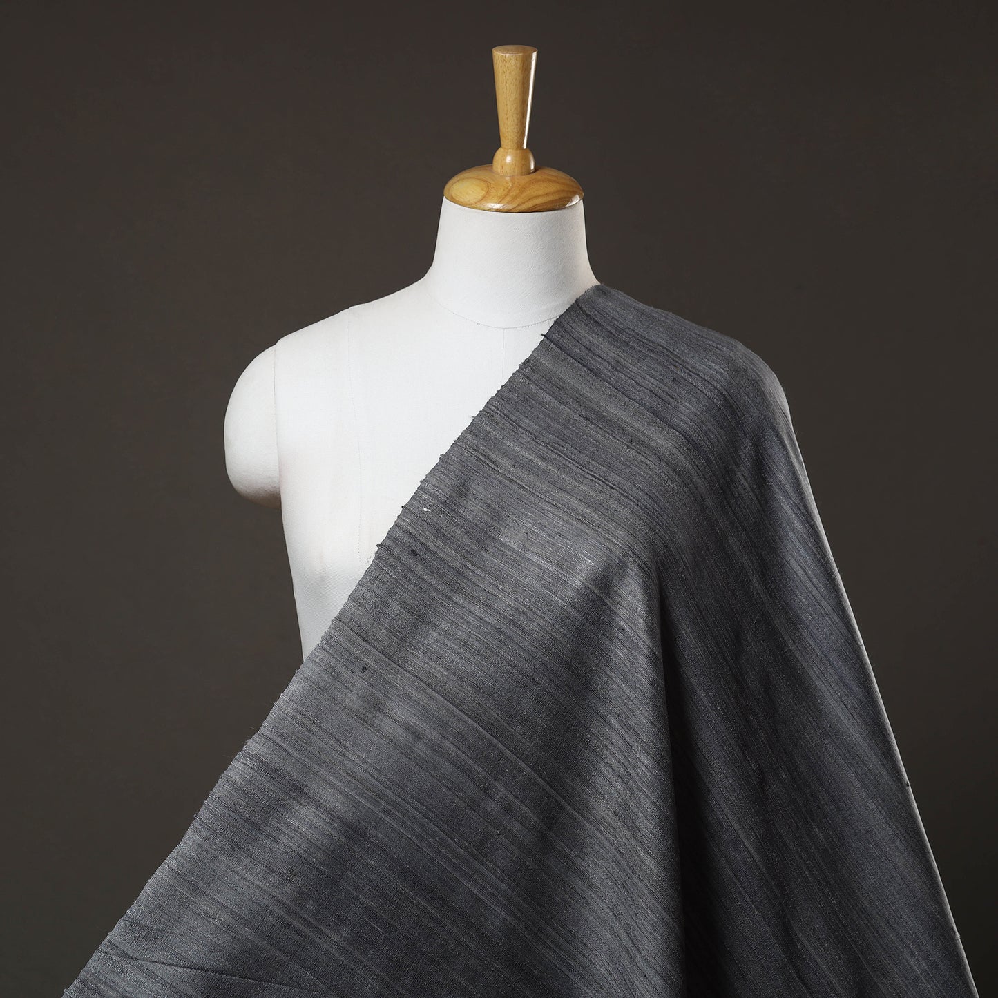 Grey - Authentic Handwoven Tussar Silk Bhagalpuri Fabric 03