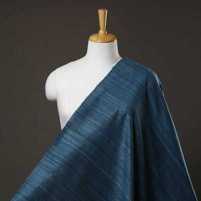 Blue - Authentic Handwoven Tussar Silk Bhagalpuri Fabric 08