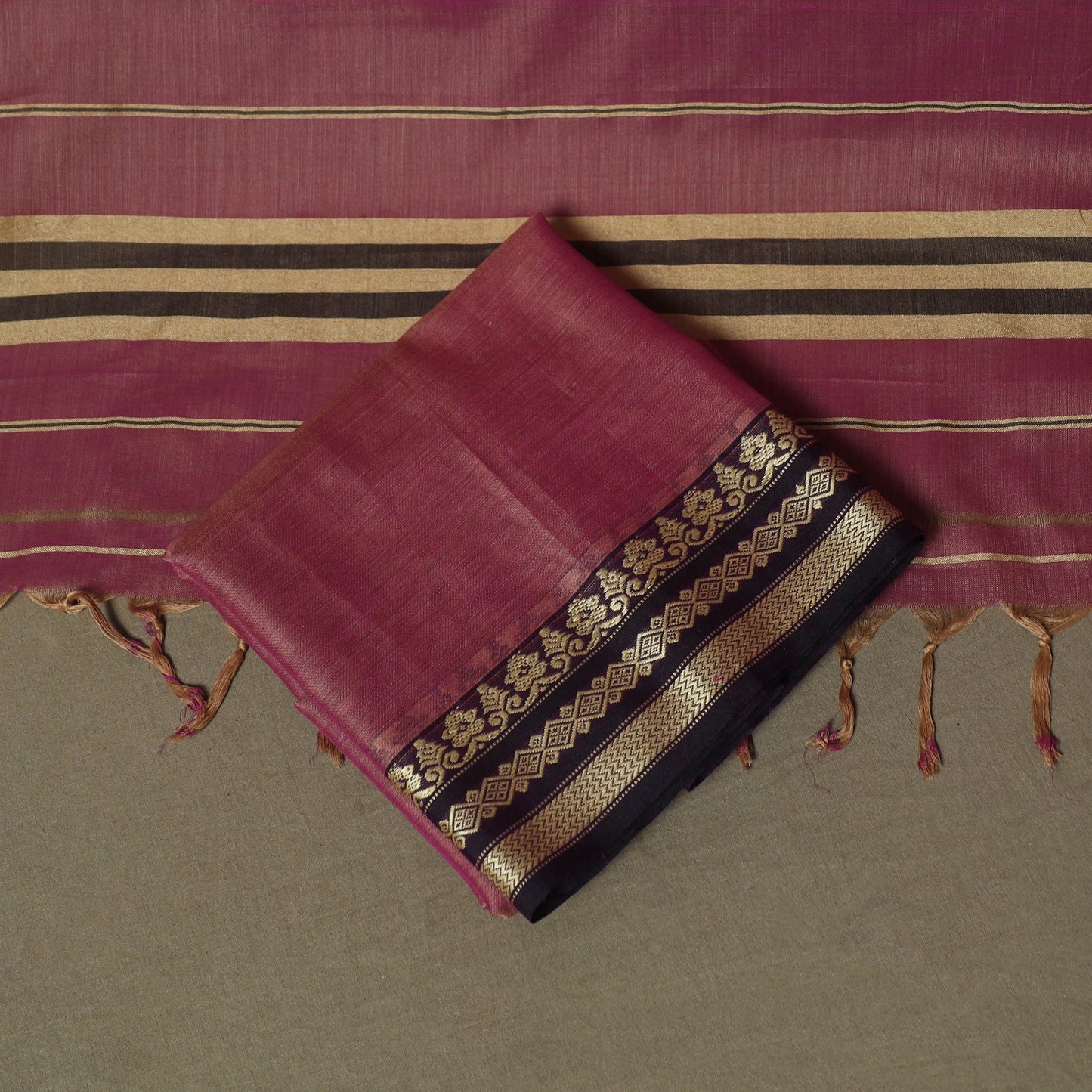 Purple - Dharwad Woven Mercerised Cotton 3pc Unstitched Dress Material Suit Set 27