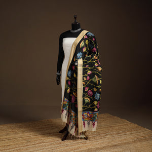 Srikalahasti Pen Work Kalamkari Bangalore Silk Floral Handpainted Dupatta 01