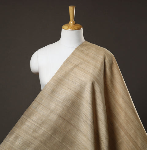 Beige - Authentic Handwoven Tussar Silk Bhagalpuri Fabric 10