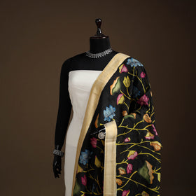 Srikalahasti Pen Work Kalamkari Bangalore Silk Floral Handpainted Dupatta 01