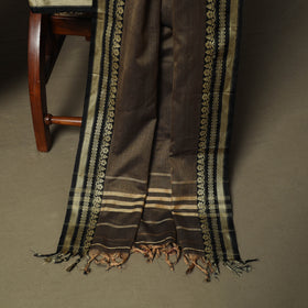 Brown - Dharwad Woven Mercerised Cotton 3pc Unstitched Dress Material Suit Set 28