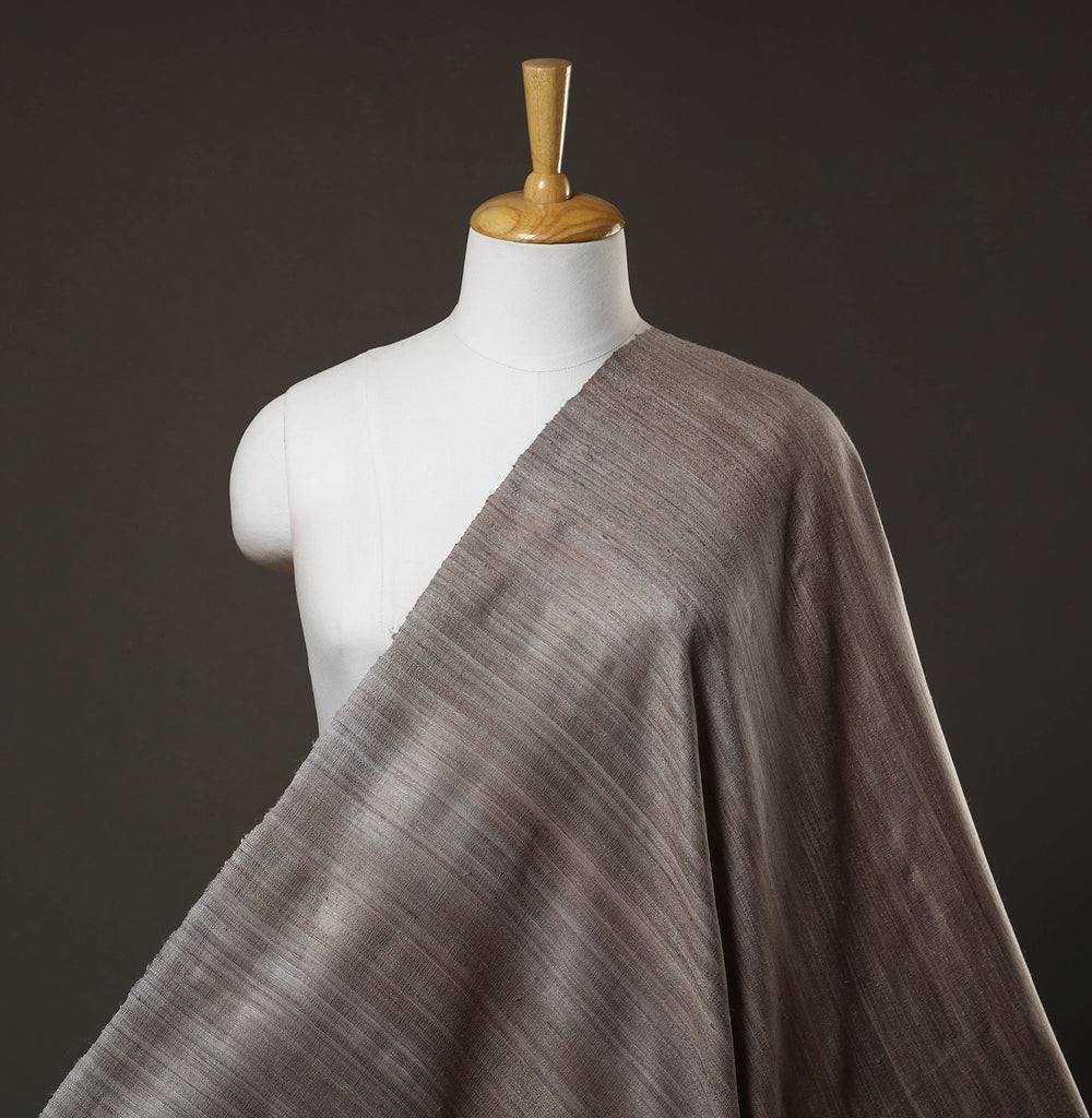 Grey - Authentic Handwoven Tussar Silk Bhagalpuri Fabric 13