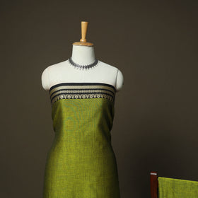 Green - Dharwad Woven Mercerised Cotton 3pc Unstitched Dress Material Suit Set 29