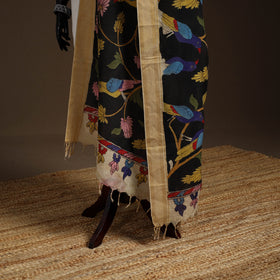 Srikalahasti Pen Work Kalamkari Bangalore Silk Floral Handpainted Dupatta 02