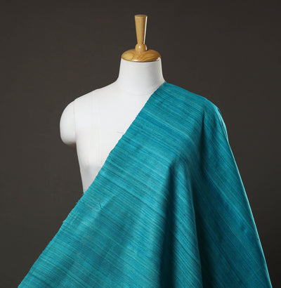 Blue - Authentic Handwoven Tussar Silk Bhagalpuri Fabric 15