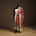Srikalahasti Pen Work Kalamkari Bangalore Silk Floral Handpainted Dupatta 04