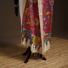 Srikalahasti Pen Work Kalamkari Bangalore Silk Floral Handpainted Dupatta 04