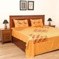 Floral Phulkari Hand Embroidered Double Bedsheet with 2 Pillow Covers Set (108 x 90 in) 01
