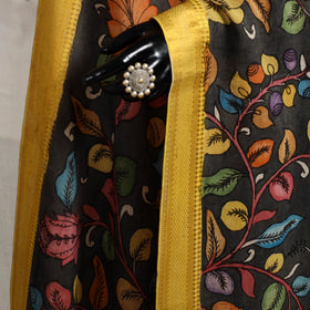 Srikalahasti Pen Work Kalamkari Bangalore Silk Floral Handpainted Dupatta 06