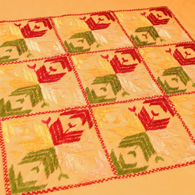 Floral Phulkari Hand Embroidered Double Bedsheet with 2 Pillow Covers Set (108 x 90 in) 01