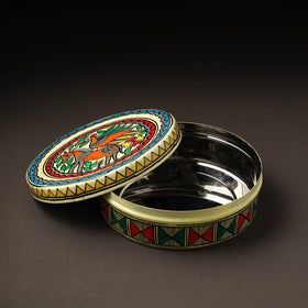  Godna Madhubani Handpainted Stainless Steel Casserole