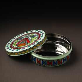  Godna Madhubani Handpainted Stainless Steel Casserole