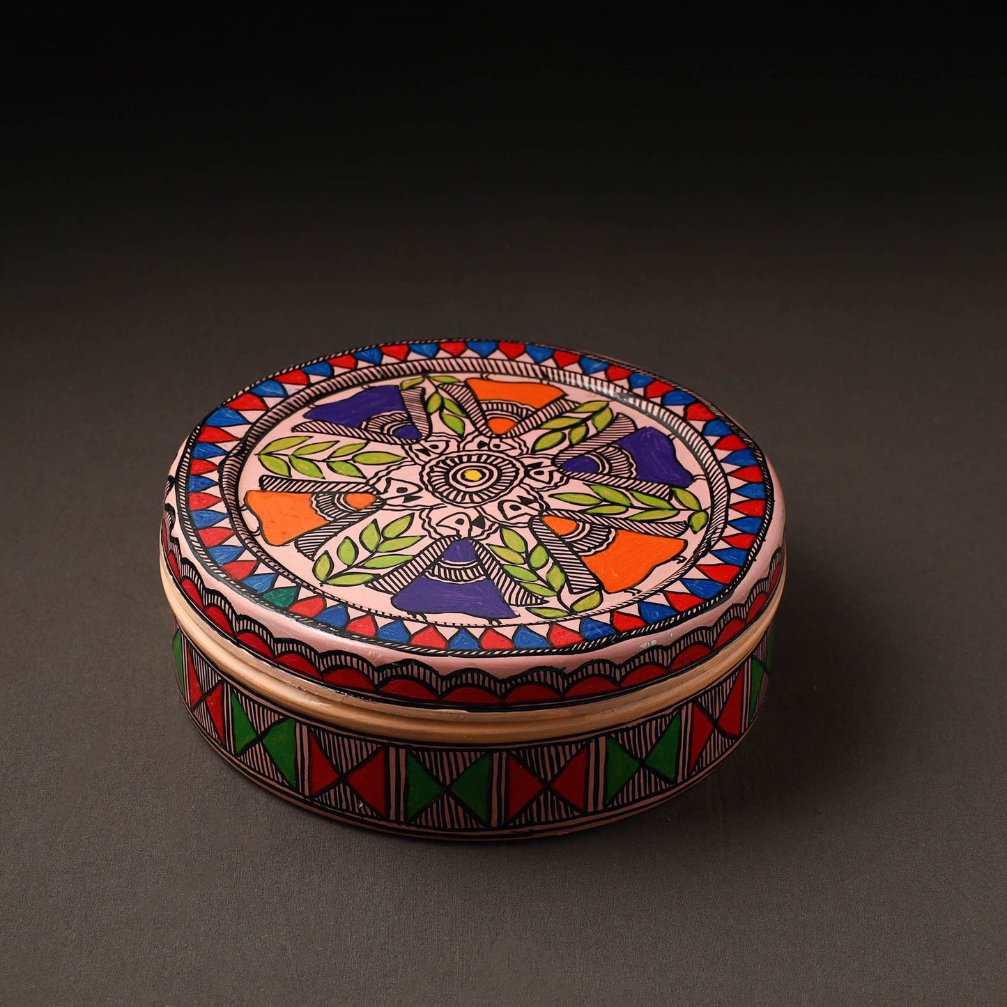  Godna Madhubani Handpainted Stainless Steel Casserole