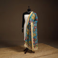 Srikalahasti Pen Work Kalamkari Bangalore Silk Floral Handpainted Dupatta 10