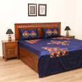 Floral Phulkari Hand Embroidered Double Bedsheet with 2 Pillow Covers Set (108 x 90 in) 05