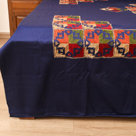 Floral Phulkari Hand Embroidered Double Bedsheet with 2 Pillow Covers Set (108 x 90 in) 05