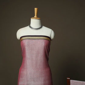 Pink - Dharwad Woven Mercerised Cotton 3pc Unstitched Dress Material Suit Set 35