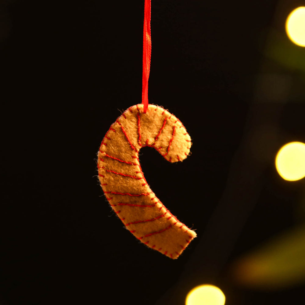 Candy Cane - Handmade Felt Christmas Ornament