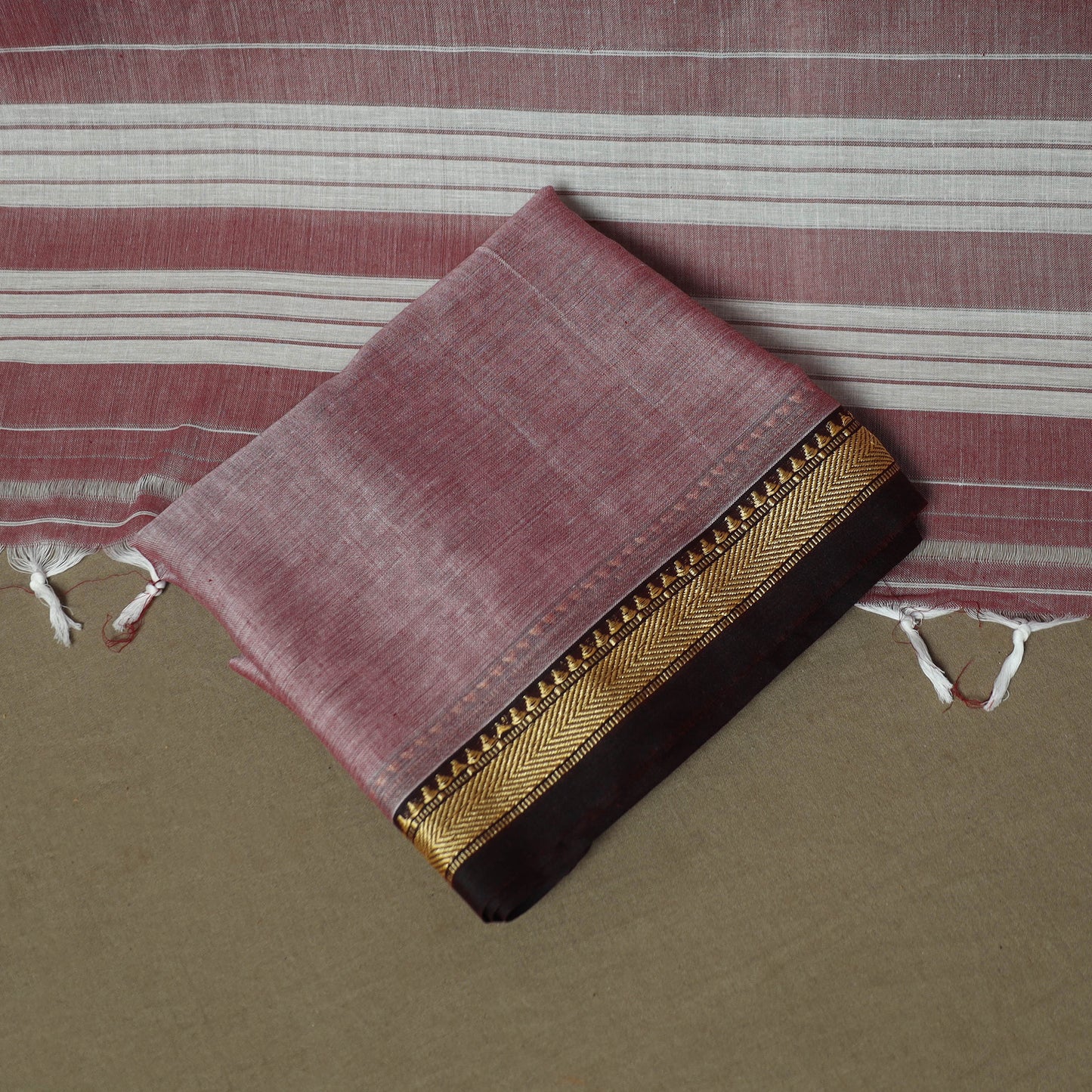 Pink - Dharwad Woven Mercerised Cotton 3pc Unstitched Dress Material Suit Set 35