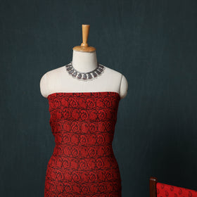 Bagh Hand Block Print Natural Dyed Kota Doria Cotton 3pc Unstitched Dress Material Suit Set 05