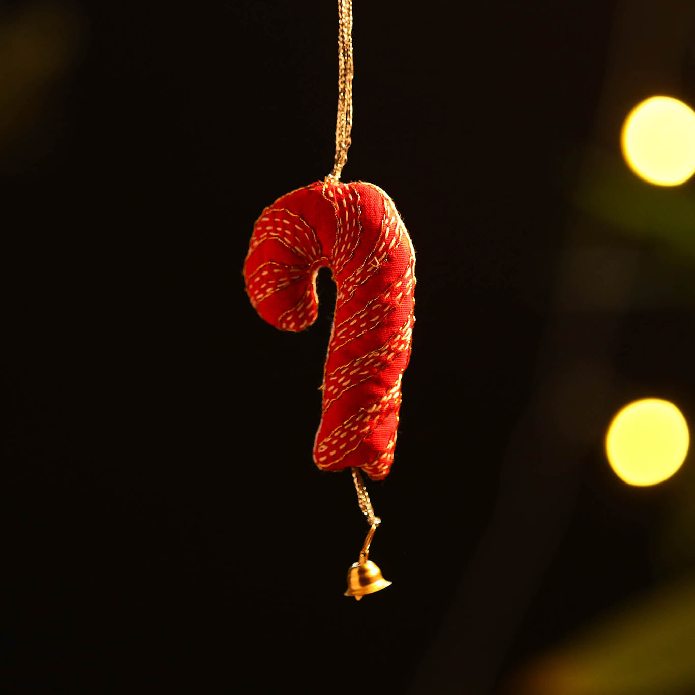 Candy Cane - Handmade Fabart Christmas Ornament