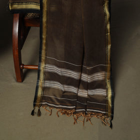 Brown - Dharwad Woven Mercerised Cotton 3pc Unstitched Dress Material Suit Set 37