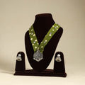 Green - fabart german silver necklace set 04 - handcrafted