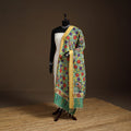 Srikalahasti Pen Work Kalamkari Bangalore Silk Floral Handpainted Dupatta 18