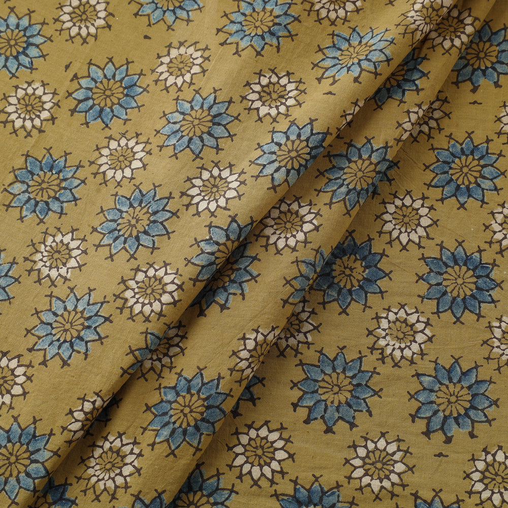 Yellow - Pure Cotton Ajrakh Print Fabric 10