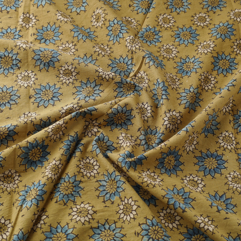 Yellow - Pure Cotton Ajrakh Print Fabric 10