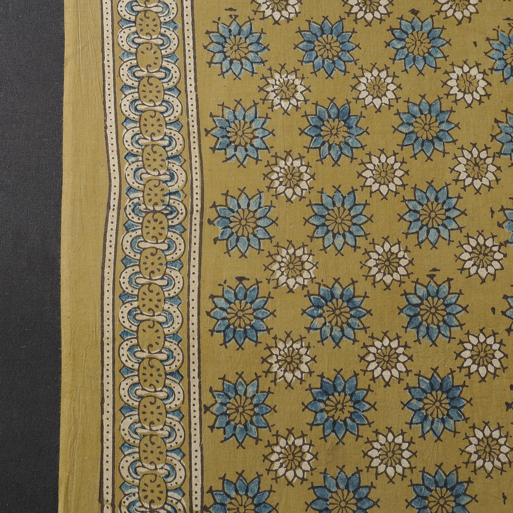 Yellow - Pure Cotton Ajrakh Print Fabric 10