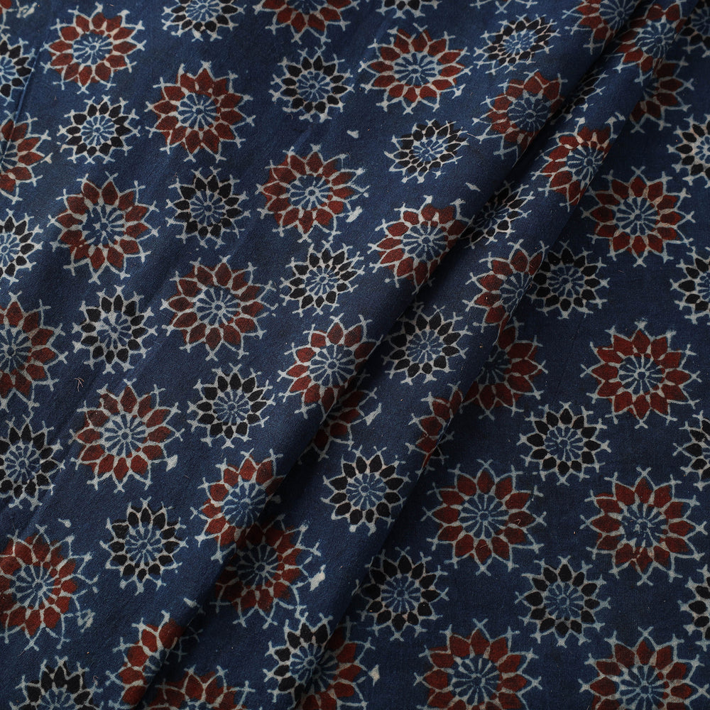 Blue - Pure Cotton Ajrakh Print Fabric 12