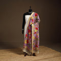 Srikalahasti Pen Work Kalamkari Bangalore Silk Floral Handpainted Dupatta 20
